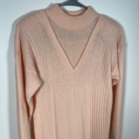 VTG Liz Claiborne Lambswool Angora Pastel Pink Cocktail Dress New Size S - Picture 2 of 11